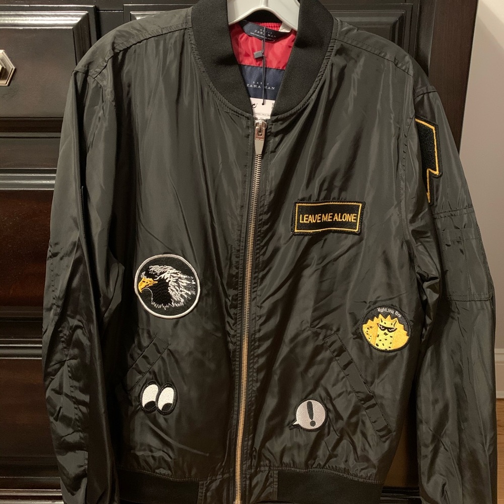 Zara patch bomber jacket